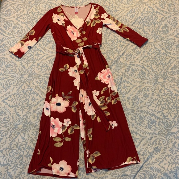 No Boundaries Pants - No Boundaries floral jumpsuit